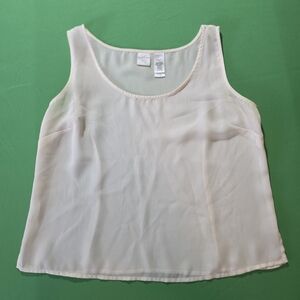 Emma James Cream Chiffon Sleeveless Scoop Neck Camisole